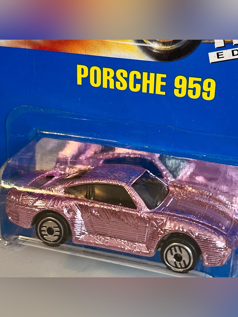 Hot Wheels Porsche 959 Pink Chrome Gleam Team Collector #193 Vintage Diecast